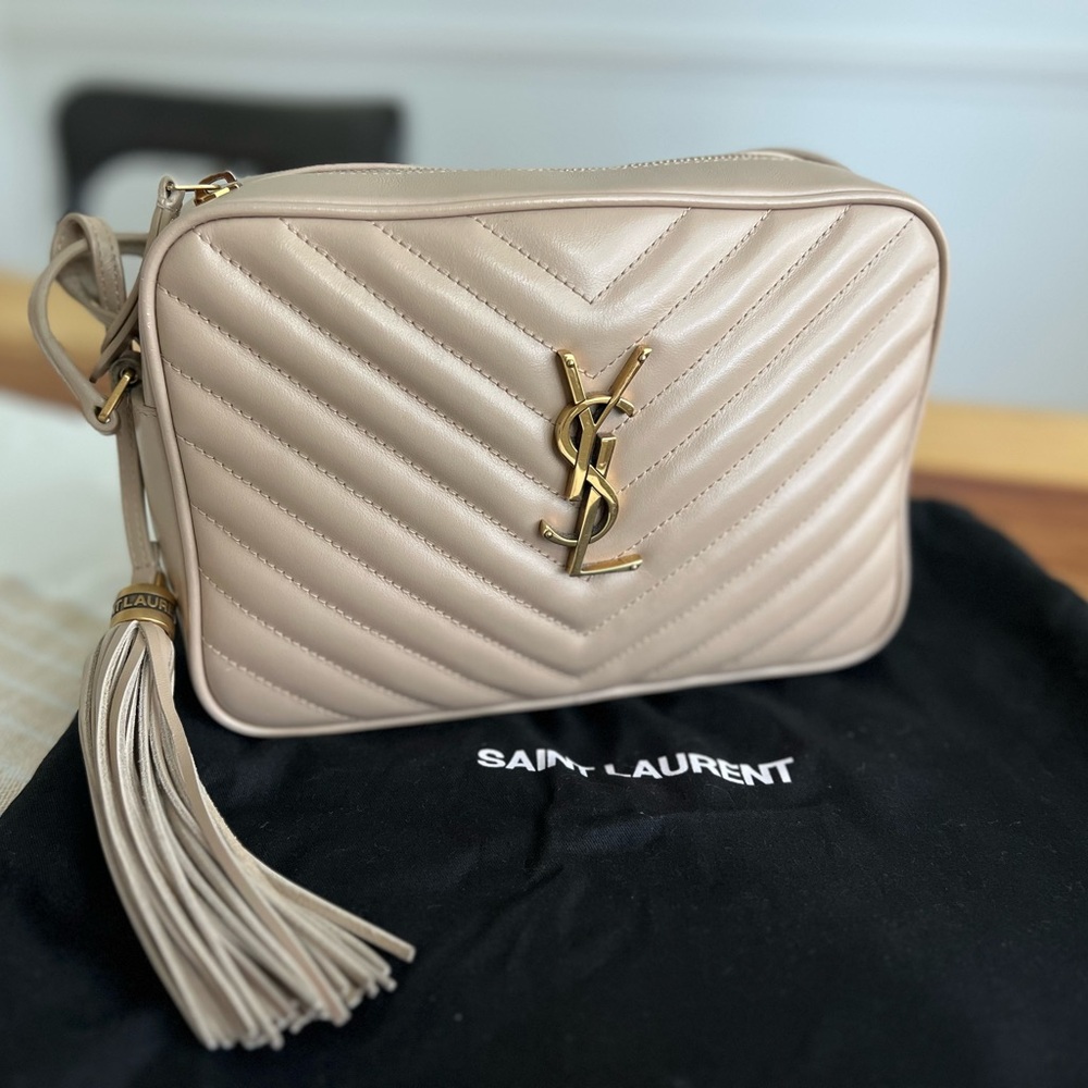Lou Medium YSL Camera Bag with Tassel in Quilted Leather